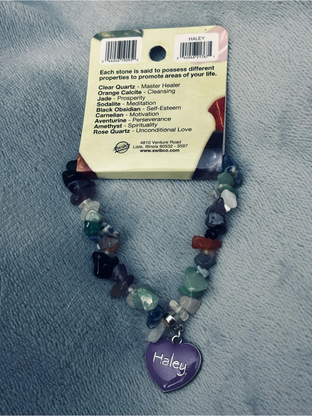 Genuine semi-precious gemstones personalized “Haley”